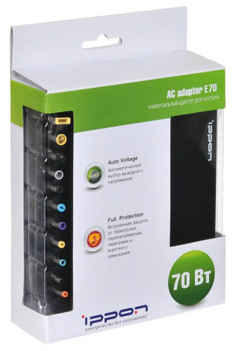 Блок питания Ippon E70 автоматический 70W 18.5V-20V 11-connectors 3.5A от бытовой электросети LED индикатор фото 6
