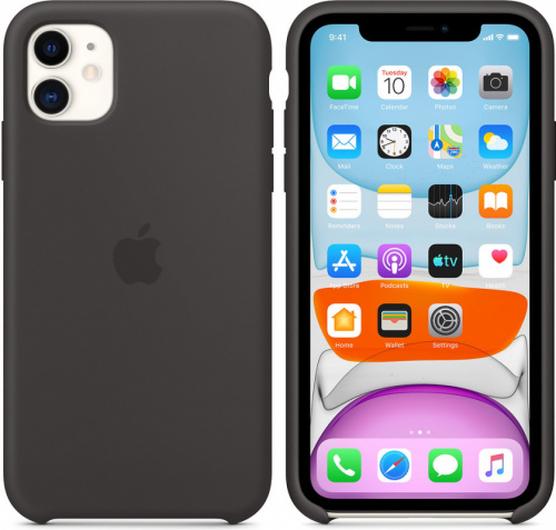Чехол (клип-кейс) Apple для Apple iPhone 11 Silicone Case черный (MWVU2ZM/A) фото 4