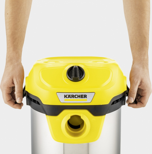 Строительный пылесос Karcher WD 2 Plus S V-15/4/18 1000Вт (уборка: сухая/сбор воды) желтый фото 3