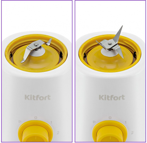 Блендер стационарный Kitfort КТ-3055-2 300Вт белый/желтый фото 2