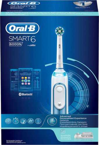 Зубная щетка электрическая Oral-B Smart 6 6000 D700.525.5XP белый фото 3