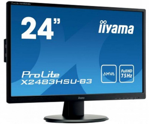 Монитор Iiyama 24" ProLite B2483HS-B3 черный TN LED 1ms 16:9 M/M матовая HAS Pivot 1000:1 250cd 170гр/160гр 1920x1080 D-Sub DisplayPort FHD 5.1кг фото 2