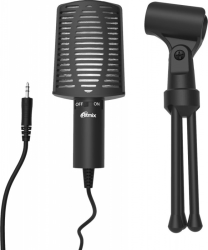 Микрофон проводной Ritmix RDM-125 1.8м черный фото 2