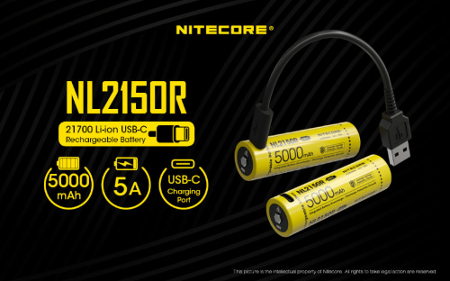 Аккумулятор Nitecore NL2150R 21700 Li-Ion 5000mAh фото 2