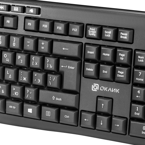 Клавиатура + мышь Оклик 225M клав:черный мышь:черный USB беспроводная Multimedia (1454537) фото 10