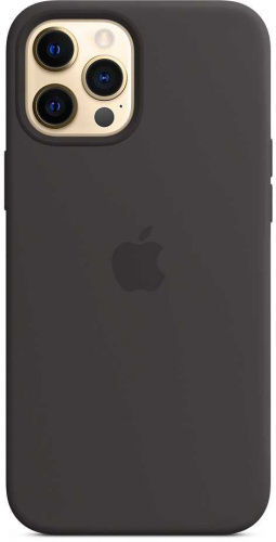 Чехол (клип-кейс) Apple для Apple iPhone 12 Pro Max Silicone Case with MagSafe черный (MHLG3ZE/A) фото 2