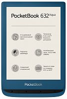 Электронная книга PocketBook 632 Aqua 6" E-Ink Carta 1448x1072 Touch Screen 1Ghz 512Mb/16Gb/подсветка дисплея лазурно-голубой