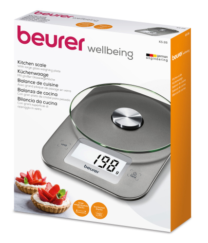 Весы кухонные электронные Beurer KS26 макс.вес:5кг серебристый фото 3