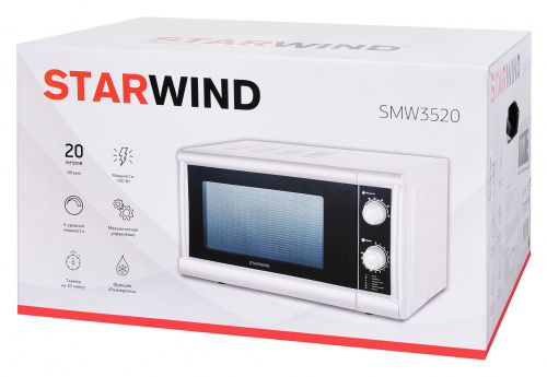 Микроволновая Печь Starwind SMW3520 20л. 700Вт белый/черный фото 3
