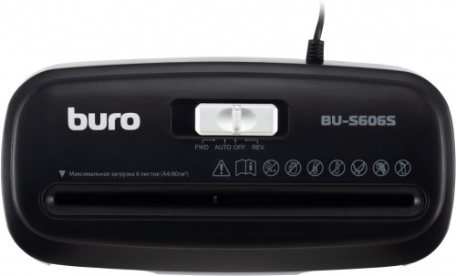 Шредер Buro Home BU-S606S черный (секр.Р-2) ленты 6лист. 11лтр. пл.карты фото 8