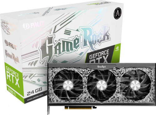 Видеокарта Palit PCI-E 4.0 PA-RTX3090TI GAMEROCK NVIDIA GeForce RTX 3090TI 24576Mb 384 GDDR6X 1560/21000 HDMIx1 DPx3 HDCP Ret