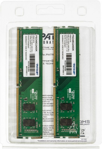 Память DDR4 2x4Gb 2400MHz Patriot PSD48G2400K RTL PC4-19200 CL17 DIMM 288-pin 1.2В фото 2