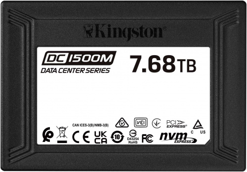 Накопитель SSD Kingston PCIe 3.0 x4 7.68TB SEDC1500M/7680G DC1500M 2.5" 1.6 DWPD