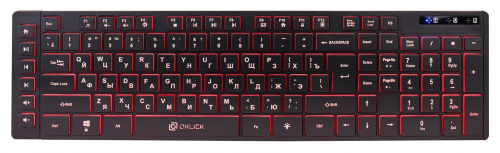Клавиатура Oklick 560ML черный USB slim Multimedia LED