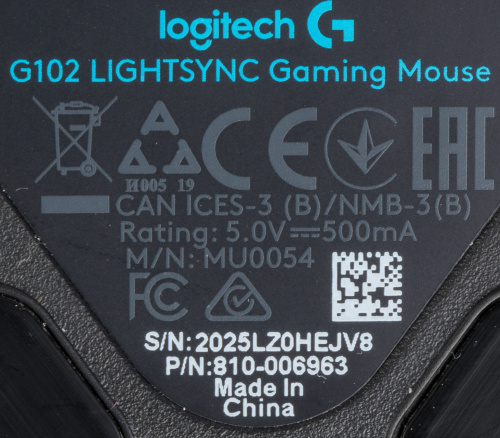 Мышь Logitech G102 LIGHTSYNC черный оптическая (8000dpi) USB (6but) фото 8