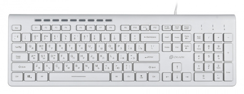 Клавиатура Оклик 490ML белый USB slim Multimedia LED фото 9