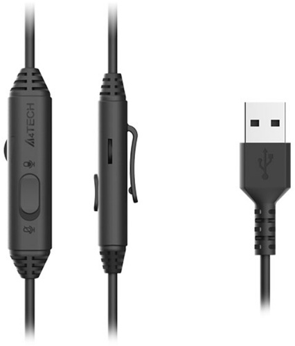 Наушники с микрофоном A4Tech Fstyler FH100U белый/черный 2м накладные USB оголовье (FH100U (PANDA)) фото 5