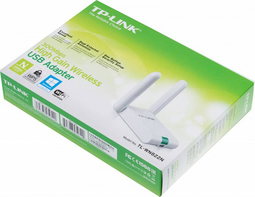 Сетевой адаптер Wi-Fi TP-Link TL-WN822N N300 USB 2.0 (ант.внеш.несъем.) 2ант. фото 6