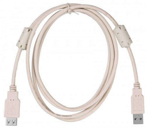 Кабель Buro USB A(m) USB A(f) 1.8м (USB2.0-AM-AF-1.8M-MG) феррит.кольца серый фото 3
