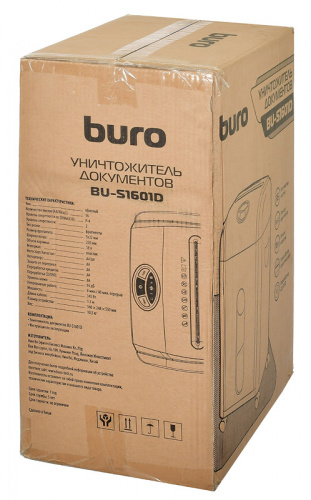 Шредер Buro Office BU-S1601D (секр.P-4)/фрагменты/16лист./18лтр./пл.карты/CD фото 2