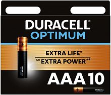 Батарея Duracell Alkaline LR03 Optimum AAA (10шт) блистер