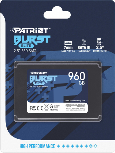 Накопитель SSD Patriot SATA-III 960GB PBE960GS25SSDR Burst Elite 2.5" фото 6