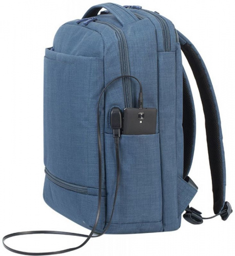 Рюкзак для ноутбука 17.3" Riva 8365 синий полиэстер женский дизайн фото 3