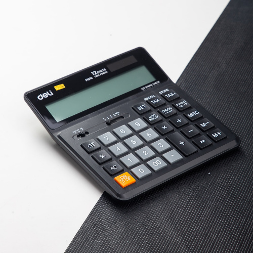 Калькулятор бухгалтерский Deli EM01020 черный 12-разр. фото 2