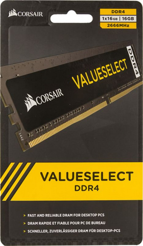 Память DDR4 16Gb 2666MHz Corsair CMV16GX4M1A2666C18 Value Select RTL PC4-19200 CL18 DIMM 288-pin 1.2В фото 2