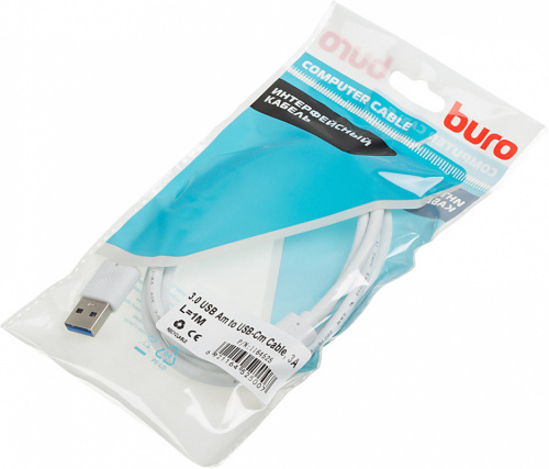 Кабель Buro BHP USB-TPC-1W USB (m)-USB Type-C (m) 1м белый фото 2