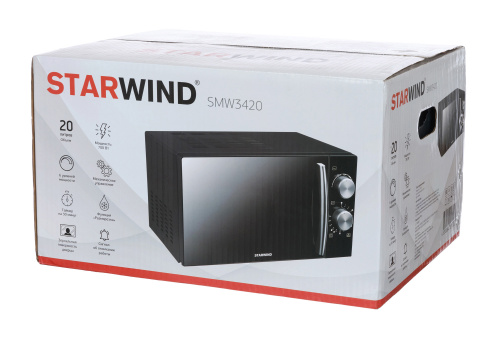 Микроволновая Печь Starwind SMW3420 20л. 700Вт черный/хром фото 4