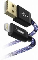 Кабель Hama Sporty 00183208 USB A(m) Lightning (m) 1.5м синий/розовый