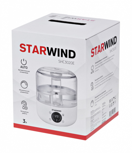 Увлажнитель воздуха Starwind SHC3020E 25Вт (ультразвуковой) белый фото 3