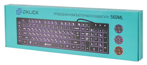 Клавиатура Oklick 560ML черный USB slim Multimedia LED фото 5