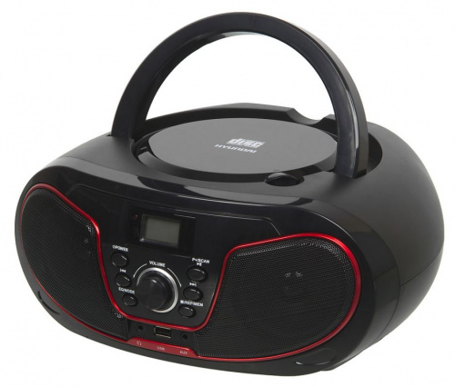 Аудиомагнитола Hyundai H-PCD180 черный/красный 4Вт/CD/CDRW/MP3/FM(dig)/USB фото 2