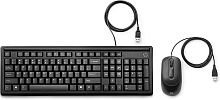 Клавиатура + мышь HP 160 Wired клав:черный мышь:черный USB