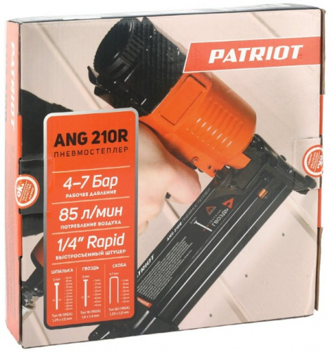 Пистолет степлер Patriot ANG 210R 85л/мин оранжевый/черный фото 2