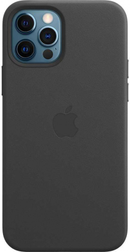 Чехол (клип-кейс) Apple для Apple iPhone 12/12 Pro Leather Case with MagSafe черный (MHKG3ZE/A) фото 6