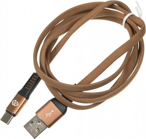 Кабель Digma USB A(m) USB Type-C (m) 1.2м коричневый плоский