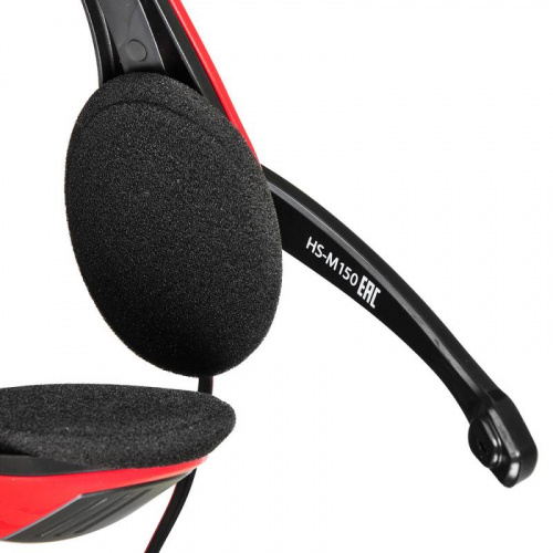 Наушники с микрофоном Оклик HS-M150 черный/красный 2.2м накладные оголовье (359486) фото 9