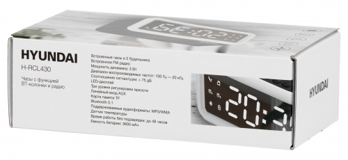 Радиобудильник Hyundai H-RCL430 черный LED подсв:белая часы:цифровые FM фото 2