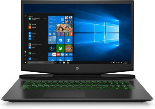 Ноутбук HP Pavilion Gaming 17-cd1055ur Core i5 10300H/16Gb/SSD512Gb/NVIDIA GeForce GTX 1660 Ti MAX Q 6Gb/17.3"/IPS/FHD (1920x1080)/Windows 10/black/green/WiFi/BT/Cam