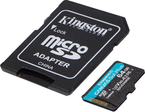 Флеш карта microSDXC 64GB Kingston SDCG3/64GB Canvas Go! Plus + adapter фото 2