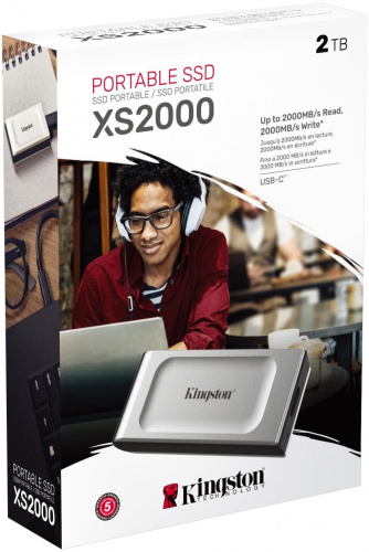 Накопитель SSD Kingston USB 3.2 2TB SXS2000/2000G XS2000 1.8" серый фото 2