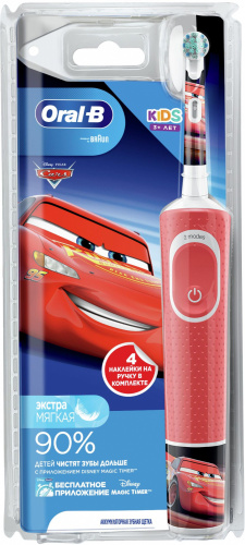Зубная щетка электрическая Oral-B Kids Cars красный фото 12