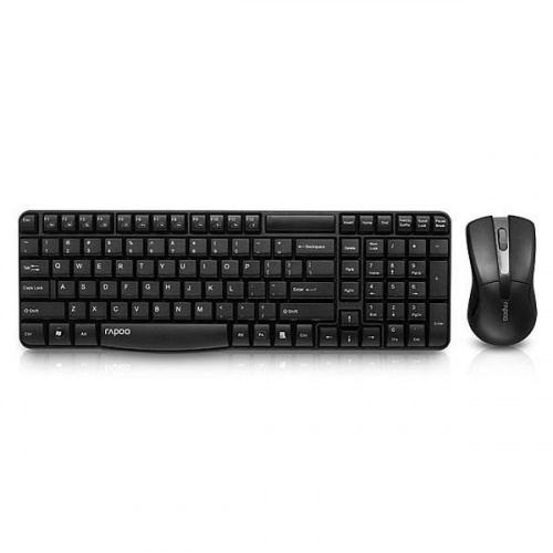 Клавиатура + мышь Rapoo X1800 клав:черный мышь:черный USB беспроводная фото 2
