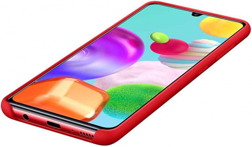 Чехол (клип-кейс) Samsung для Samsung Galaxy A41 Silicone Cover красный (EF-PA415TREGRU) фото 4