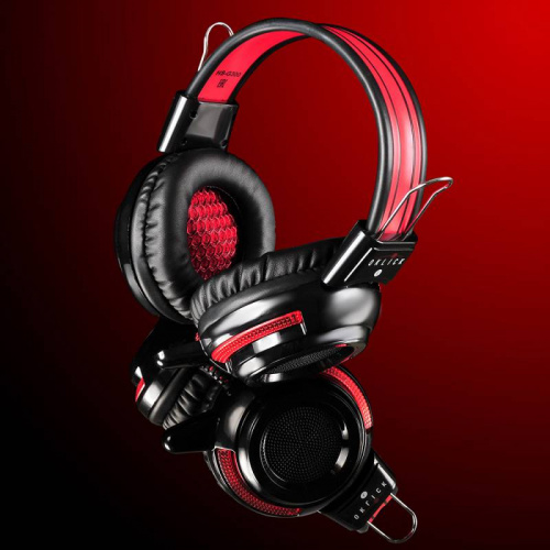 Наушники с микрофоном Оклик HS-G300 ARMAGEDDON черный/красный 2.2м мониторные оголовье (337457) фото 3