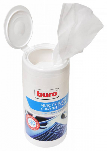 Салфетки Buro BU-Tsurface для поверхностей туба 100шт влажных фото 2