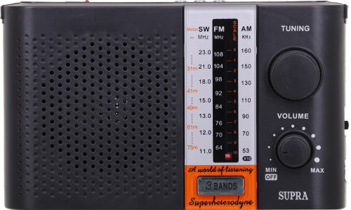 Радиоприемник портативный Supra ST-17U черный USB SD фото 5